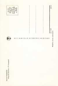 Kartka pocztowa Krajowej Agencji Wydawniczej.